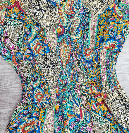 Florvella Maxikleid mit Paisley Muster und V-Ausschnitt in lockerer Passform
