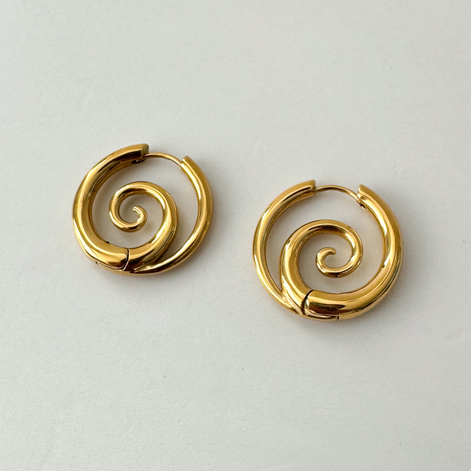 Damen Creolen mit Spiral-Motiv und offener Form – Spiravella