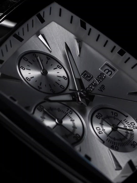 Ravaro Herrenuhr – Rechteckige Analoguhr mit Metallarmband