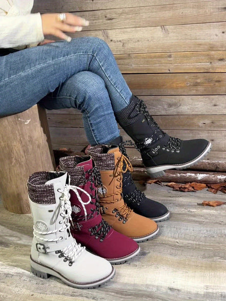 Arvella Knit Mid-Calf Boots – Praktische Stiefel für die kühleren Jahreszeiten