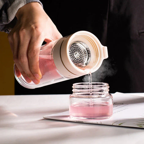 ThermoTea Glasflasche mit Edelstahl-Infuser