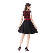 Damen Oktoberfest Dirndl mit Karomieder, Puffärmeln und Schürze – Elsbeth