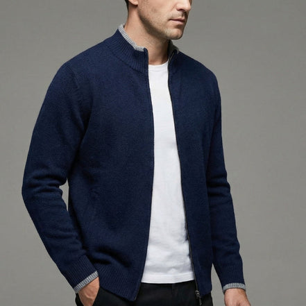 Larevo Damen Strickpullover mit Reißverschluss und Slim Fit