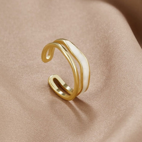 Veloura Damenring mit offenem Wellen-Design
