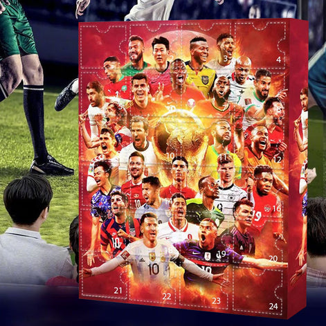 Fußball Adventskalender mit 24 Figuren und nummerierten Türchen – Torviano