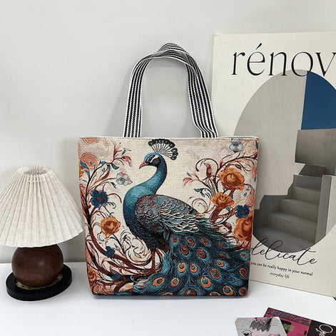 Tavira Tote Tasche mit Tiermuster und Tragegriffen