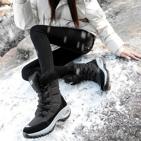 Damen Winterstiefel mit Futter und Schnürung Calverra
