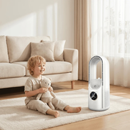 USB Turmventilator ohne Flügel mit LED-Anzeige und Einstellbarer Geschwindigkeit – Aerlisse