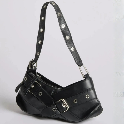 Schultertasche mit verstellbarem Gurt und Reißverschlussfach