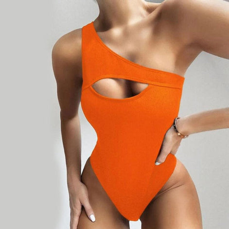 Marivessa Damen Badeanzug mit One-Shoulder Design