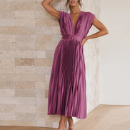 Elvara Kleid – Damen ärmelloses V-Ausschnitt Kleid aus Polyester