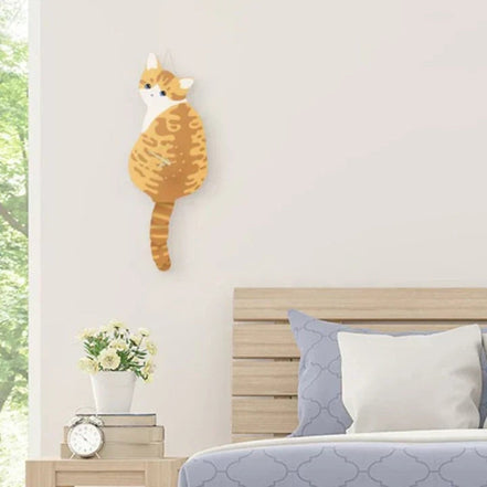 TailTick Katzen-Wanduhr – Dekorative Uhr mit beweglichem Schwanz