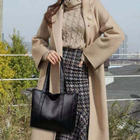 Ravello Schultertasche Damen aus Leder mit großem Hauptfach und breiten Trägern