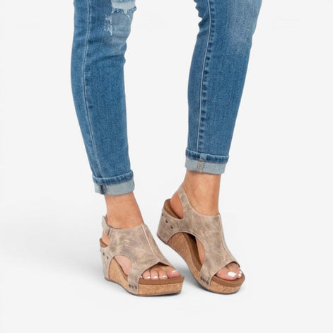 Carenza Damen Keilsandalen mit verstellbarem Riemen