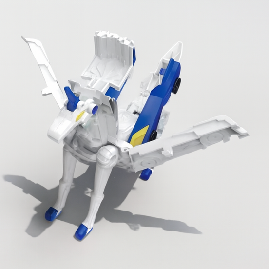 Lumivara Kinder Transformationsspielzeug Auto Einhorn mit Licht und Sound