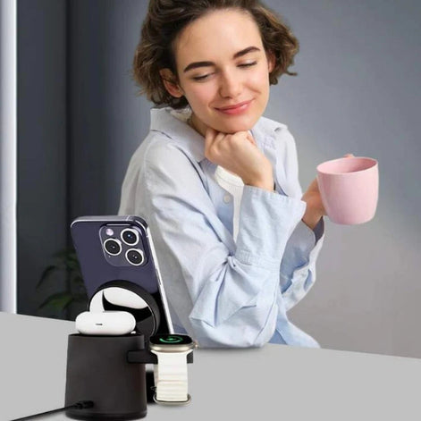 NightCharge Trio Ladestation – 3-in-1 kabellose Ladestation mit Nachtlicht