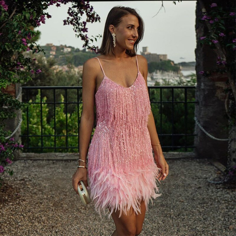Lunaria Kleid – Damen Minikleid mit V-Ausschnitt, ärmellos und Polyester