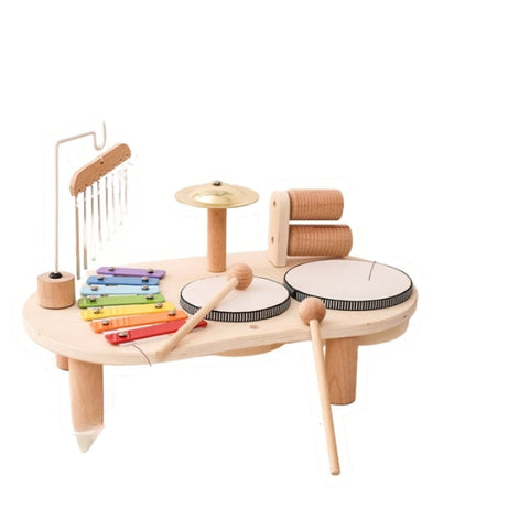 Sonvara Kinder Musikspielzeug Tisch mit Xylofon und Trommeln