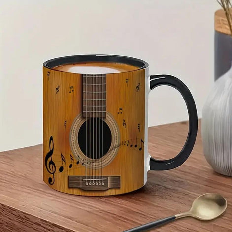 Kaffeetasse mit Gitarrendesign – Dekorativ & funktional für den Innenbereich