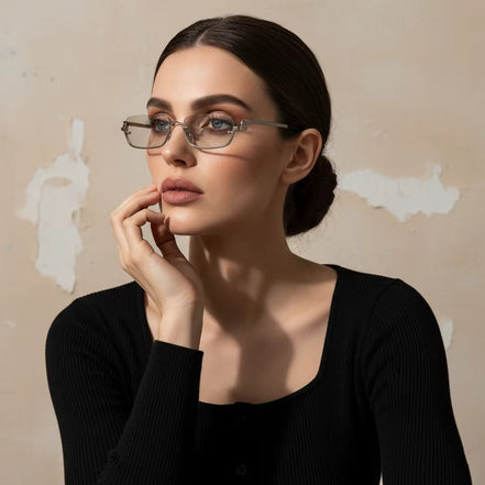 Olivessa Damen Sonnenbrille mit rechteckigem Metallrahmen