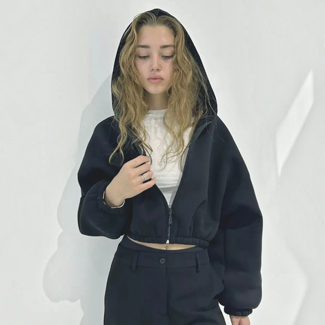 Damen Kapuzenjacke mit Reißverschluss und Langarm – Norivelle