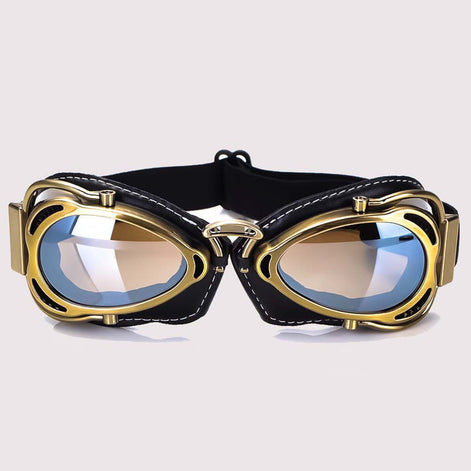 Terrox Motorradbrille mit faltbarem Rahmen und verstellbarem Band – Schutzbrille