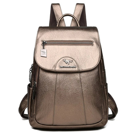 Velmora Damen Rucksack mit Überschlag und mehreren Fächern