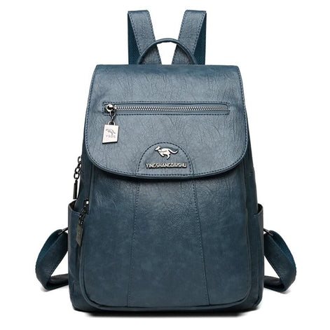 Velmora Damen Rucksack mit Überschlag und mehreren Fächern