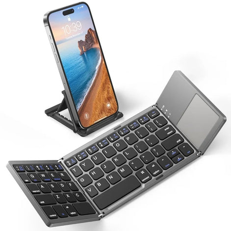 FoldType Touch Mini-Tastatur – Faltbare Bluetooth-Tastatur mit Touchpad
