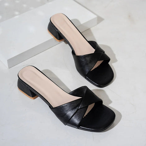 Loravelle Damen Schuhe mit offenem Design und Blockabsatz