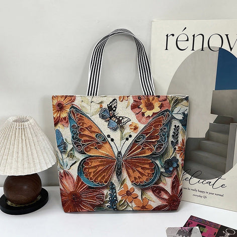 Tavira Tote Tasche mit Tiermuster und Tragegriffen