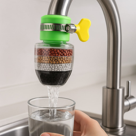 AquaFlex Wasserfilter für Wasserhahn mit 360° Drehbarer Düse