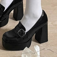 Selvina Keilschuhe – Damen Schuhe mit Keilabsatz, Schnallenverschluss und PU-Material