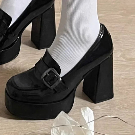 Selvina Keilschuhe – Damen Schuhe mit Keilabsatz, Schnallenverschluss und PU-Material
