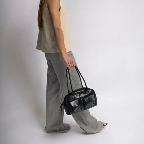 Velmira Schultertasche – Umhängetasche mit Reißverschluss, Seitenfach und verstellbarem Riemen