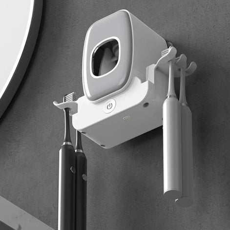 CleanDock Pro Zahnbürstenhalter – Wandmontage mit integrierter Zahnpastaspender-Funktion
