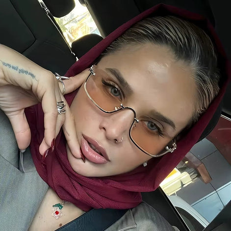 Olivessa Damen Sonnenbrille mit rechteckigem Metallrahmen