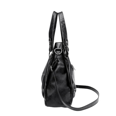 Marvella Handtasche Damen Leder Reißverschluss verstellbarer Gurt Tasche mit Innenfach