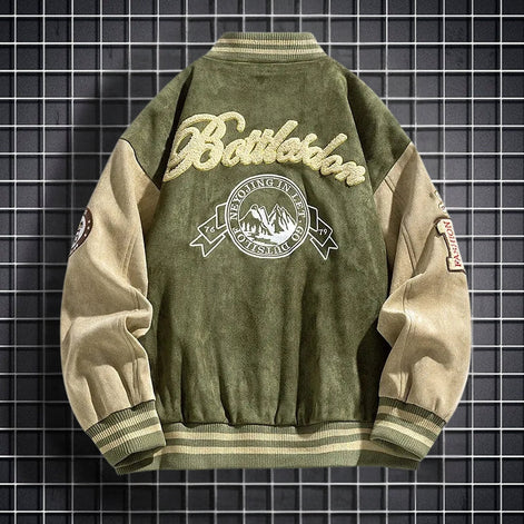 Varellio Herren Bomberjacke mit Knopfverschluss