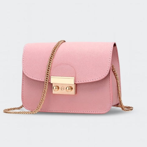 Norevia Mini Schultertasche leicht und pflegeleicht mit Kettendetail und kompaktem Innenfach