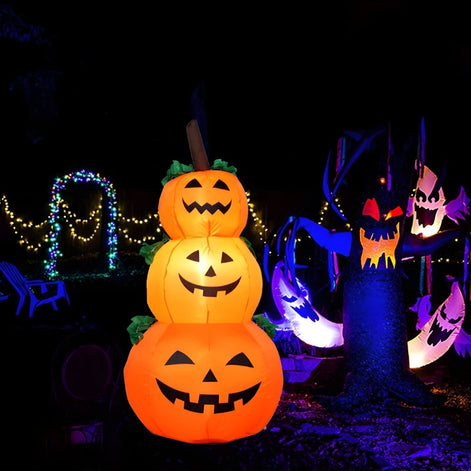 Aufblasbare Halloween-Kürbisdekoration mit LED, 120 cm – HauntGlow