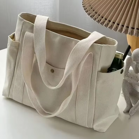 Tote-Tasche mit mehreren Fächern und Doppelhenkeln