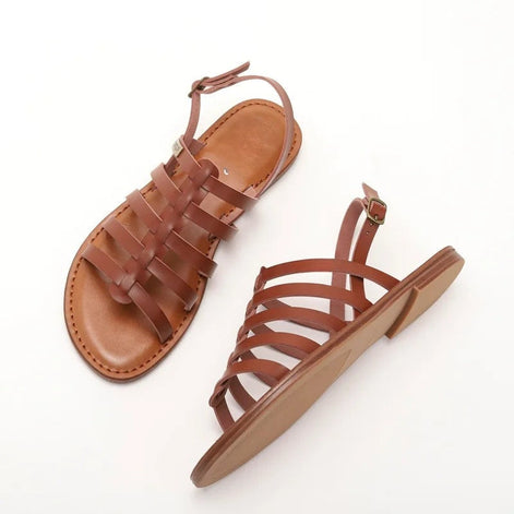 Lorvessa Damen Schuhe mit Schnallenriemen und flacher Sohle