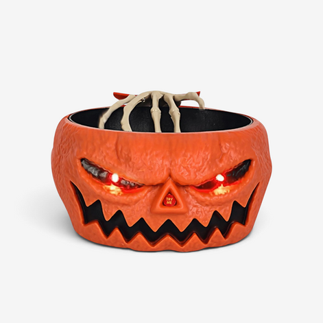 Halloween Süßigkeitenschale mit Sensor und Skelett-Hand – Gravor