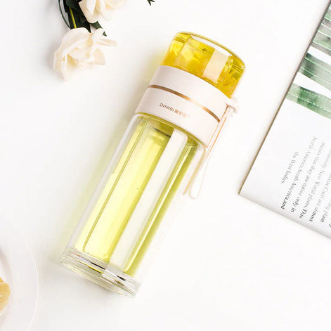 ThermoTea Glasflasche mit Edelstahl-Infuser