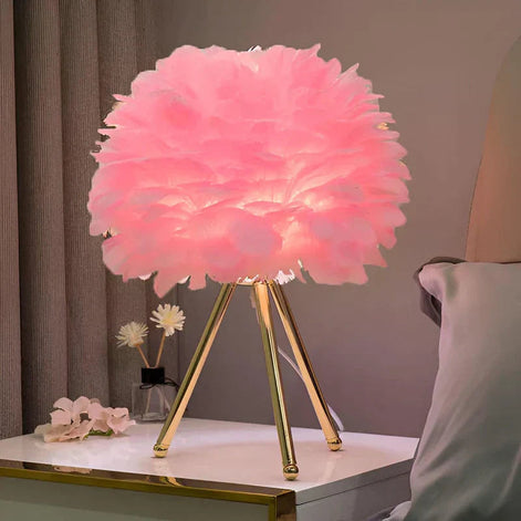 Fevoria Tischleuchte mit Federdesign – LED Lampe für dekorative Innenbeleuchtung