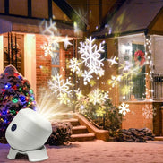 Weihnachtsprojektor mit rotierenden Schneeflocken und 360° Lichtprojektion – Schnevoria