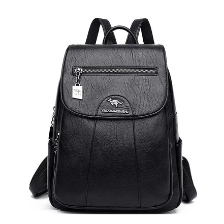 Velmora Damen Rucksack mit Überschlag und mehreren Fächern
