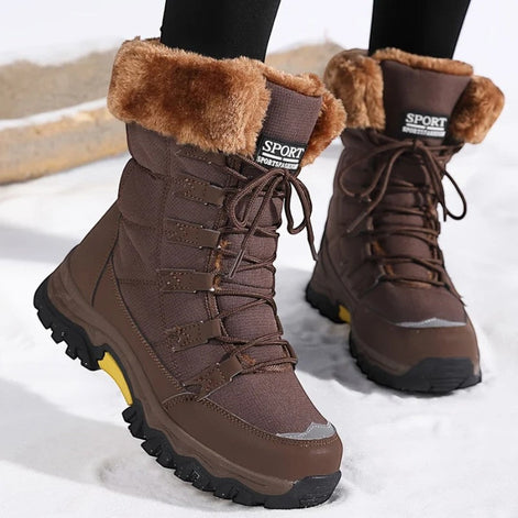 Damen Schnürstiefel mit Plüschfutter und kräftiger Sohle Virella