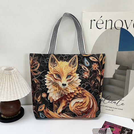 Tavira Tote Tasche mit Tiermuster und Tragegriffen
